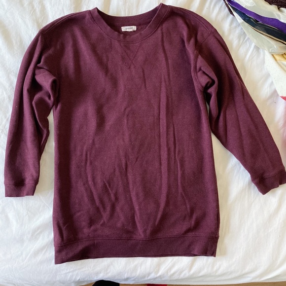 Garage Oversized Burgundy Crew Neck Sweater - Picture 1 of 2